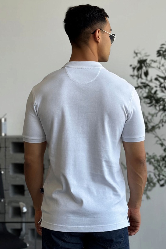 Классическое мужское поло Tommy Hilfiger белого цвета