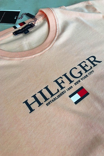 Мужская розовая футболка Tommy Hilfiger   