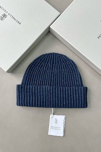 Кашемировая шапка Brunello Cucinelli Premium - Light Blue   