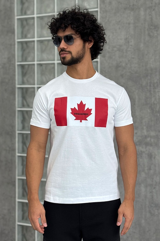 Футболка белого цвета Dsquared2 Flag of Canada