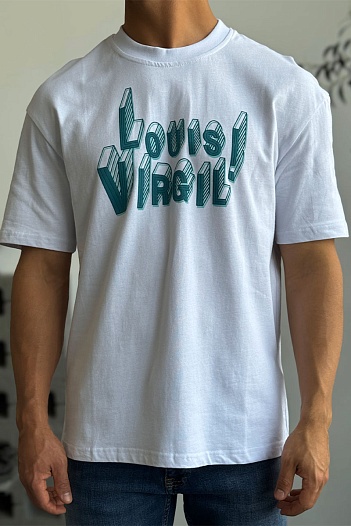 Белая оверсайз футболка Louis Vuitton Virgil Abloh   