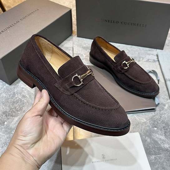 Замшевые лоферы Brunello Cucinelli Premium - Brown