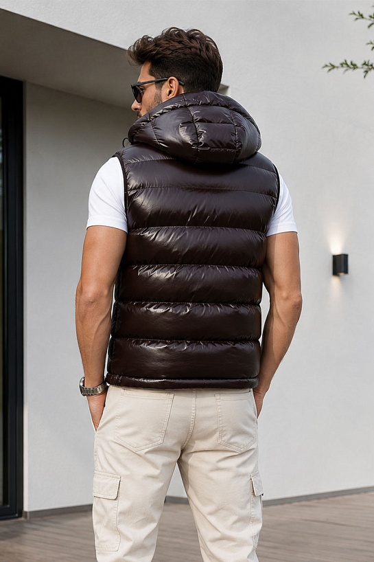 Мужской жилет Moncler logo-patch - Brown