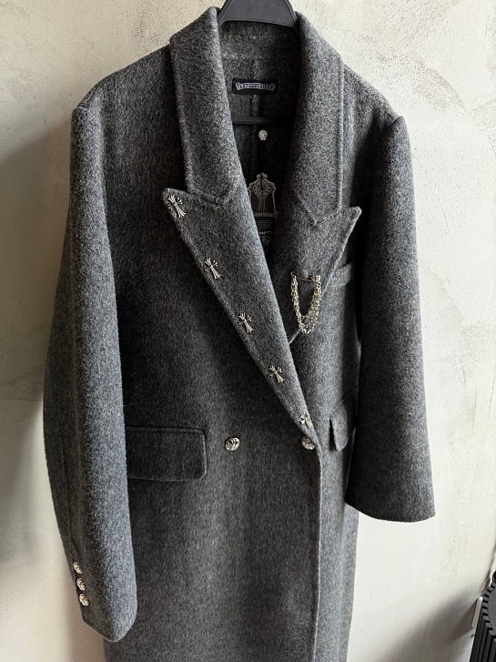 Женское шерстяное пальто Chrome Hearts premium
