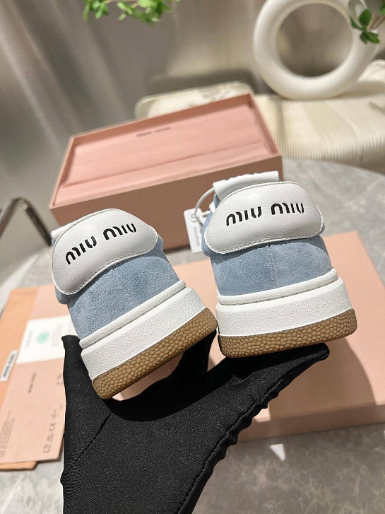 Женские замшевые кроссовки MIU MIU Premium - Blue