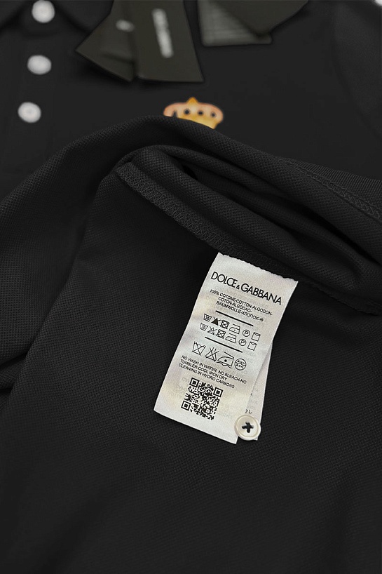 Классическое поло Dolce&Gabbana Bee & Crown - Black
