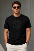 Футболка чёрного цвета Armani Exchange black logo
