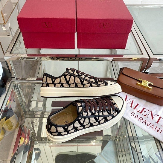 Женские кеды Valentino Toile Iconographe Totaloop Premium - Brown