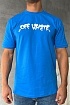 Синяя оверсайз футболка Off-White logo-print
