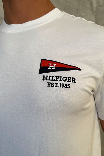 Мужская футболка Tommy Hilfiger flag logo - White   