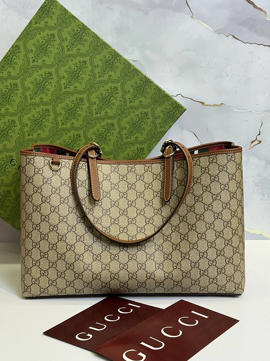 Кожаная сумка Gucci GG Emblem premium 38x25x15 см