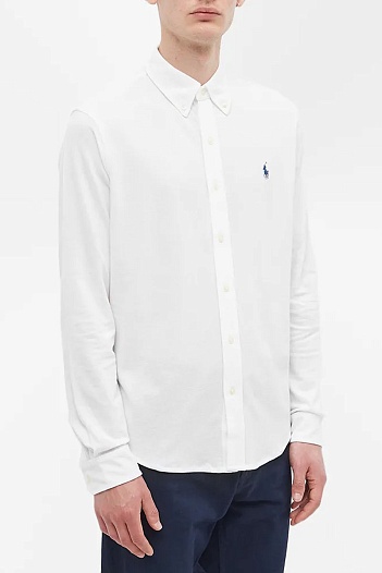 Белая рубашка Polo Ralph Lauren logo-embroidered   