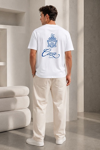 Белая футболка Casablanca Embleme de Caza logo-print   