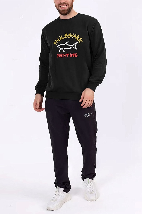 Свитшот чёрного цвета Paul & Shark logo-print