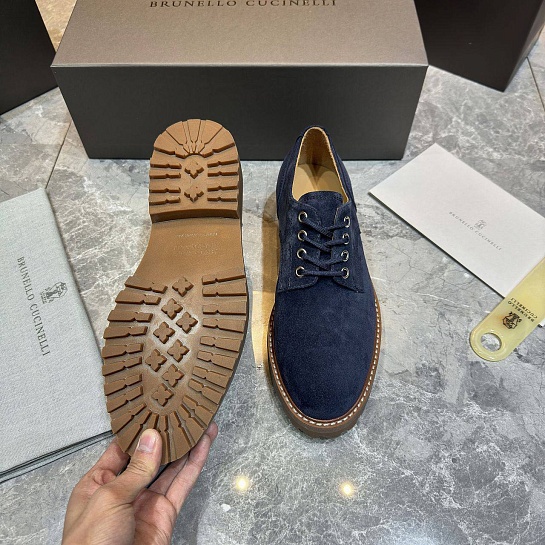 Замшевые ботинки Brunello Cucinelli синего цвета