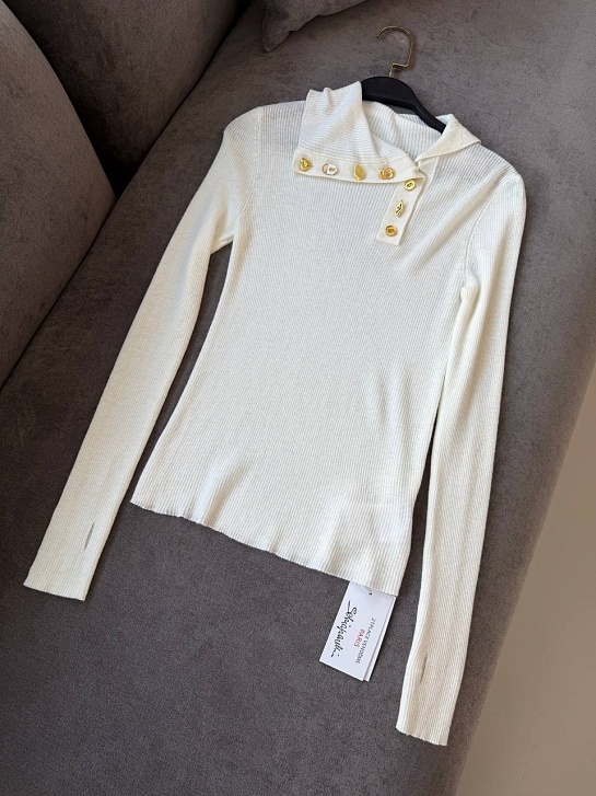 Женский трикотажный лонгслив Schiaparelli premium - White