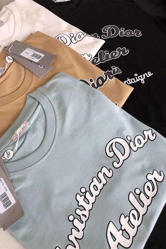 Сине-зелёная мужская футболка Christian Dior Atelier