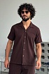 Мужская рубашка Loro Piana коричневого цвета
