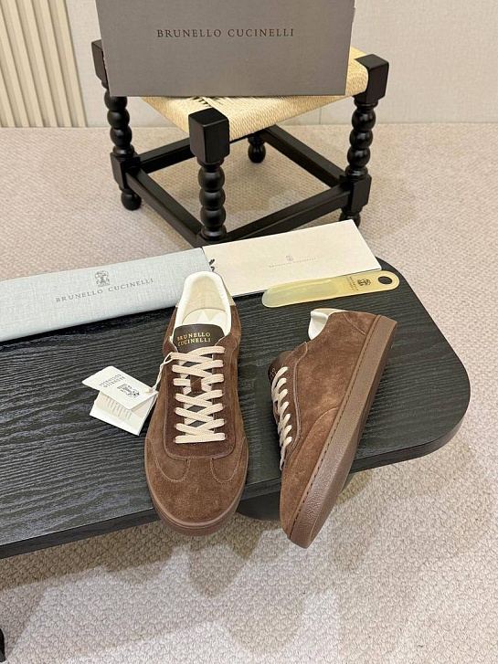 Замшевые кроссовки Brunello Cucinelli low-top - Brown