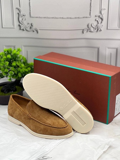 Замшевые лоферы Loro Piana Summer Walk - Beige   