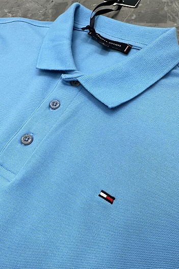 Мужское голубое поло Tommy Hilfiger   