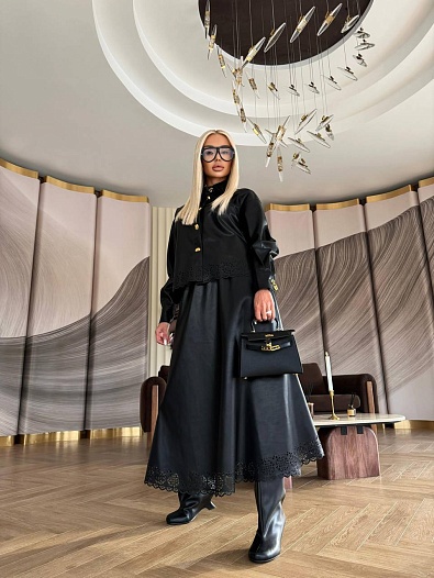 Женский костюм из эко кожи Schiaparelli Premium   