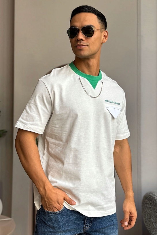 Белая оверсайз футболка Bottega Veneta Chain