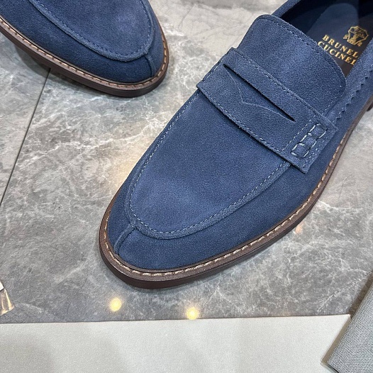 Мужские замшевые лоферы Brunello Cucinelli Premium   