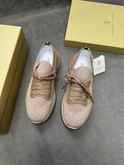 Мужские кроссовки Brunello Cucinelli knitted - Beige   