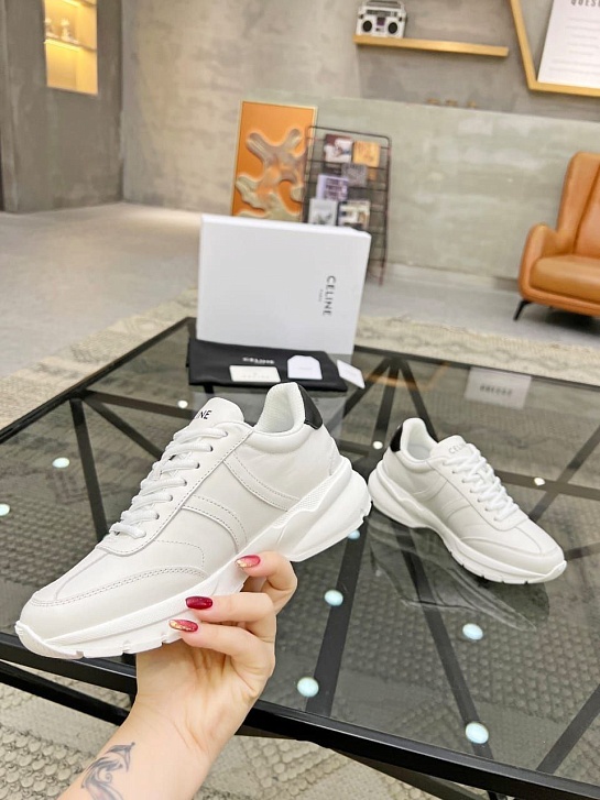 Женские кроссовки Celine белого цвета