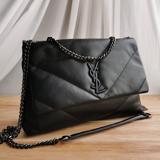 Женская кожаная сумка Yves Saint Laurent Puffer LouLou 30x20 см