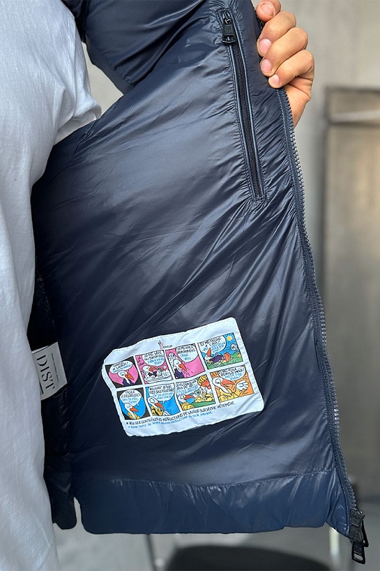 Мужской синий жилет Moncler Cardamine logo-patch