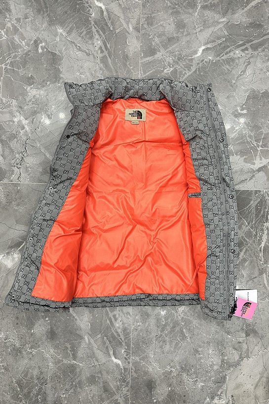 Серый жилет Gucci x The North Face Collaboration logo-embroidered