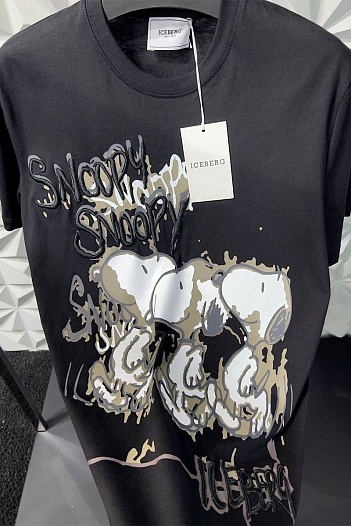 Чёрная мужская футболка Iceberg Snoopy   