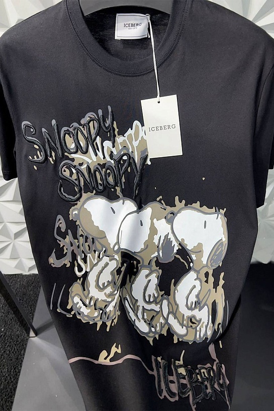 Чёрная мужская футболка Iceberg Snoopy