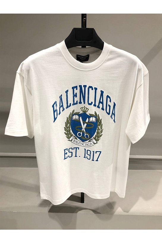 Оверсайз футболка Balenciaga est.1917 - White