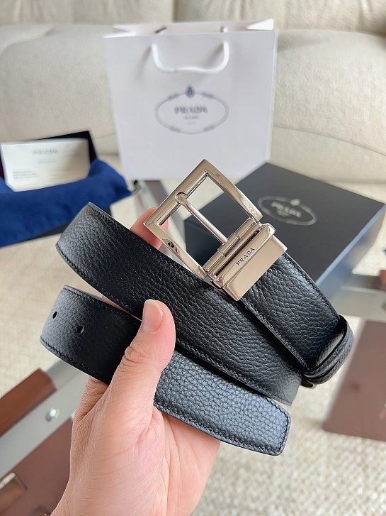 Двусторонний кожаный ремень Prada premium