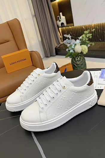 Женские кожаные кроссовки Louis Vuitton Time Out - White   