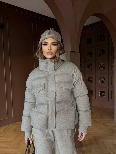 Женский костюм тройка на флисе Loro Piana premium - Beige   