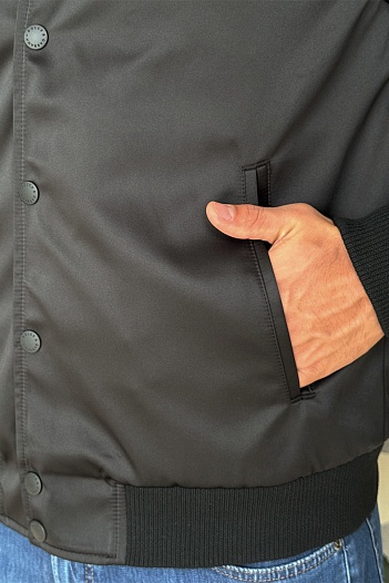 Мужской чёрный бомбер Dolce & Gabbana logo-plaque   