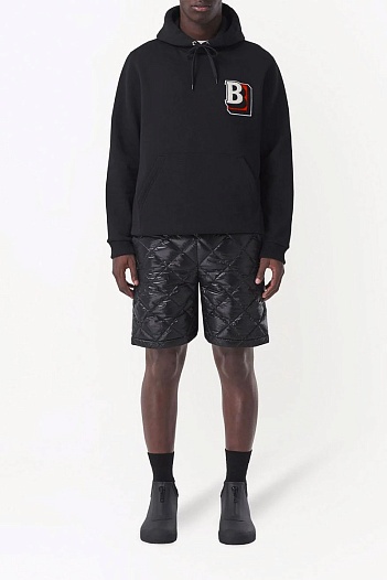 Мужское чёрное худи Burberry letter graphic   