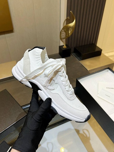 Женские кроссовки Chanel Premium - White   
