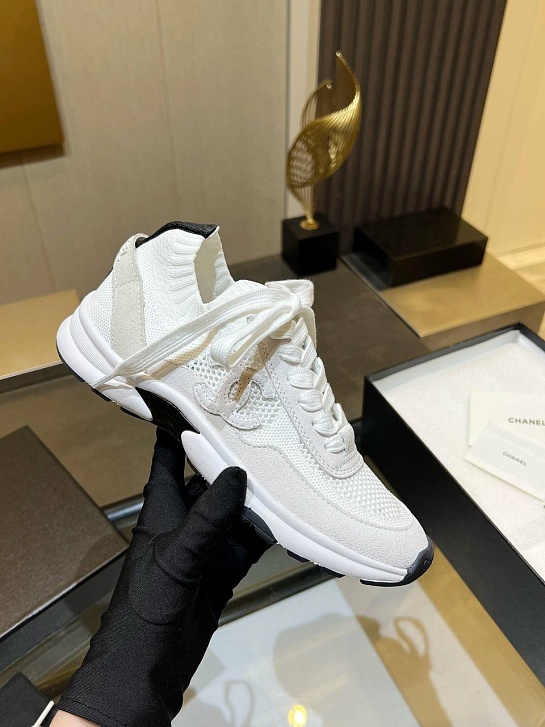Женские кроссовки Chanel Premium - White