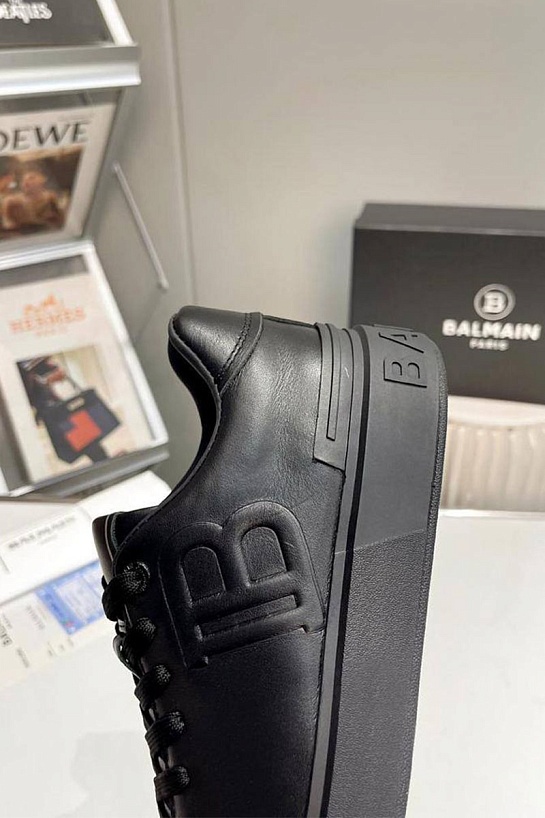 Мужские кожаные кроссовки Balmain B-Court