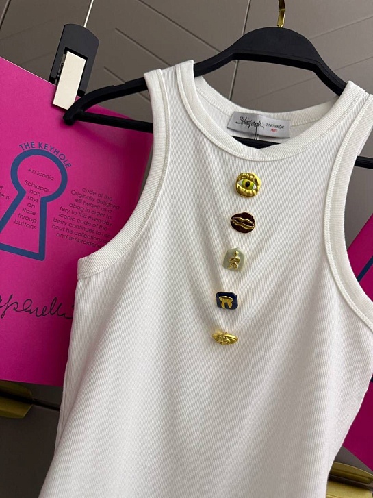 Женская хлопковая майка Schiaparelli premium - White