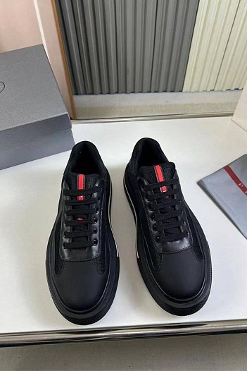 Комбинированные кроссовки Prada logo-stripe - Black   