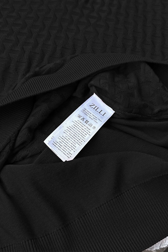 Мужское поло чёрного цвета Zilli zip neck