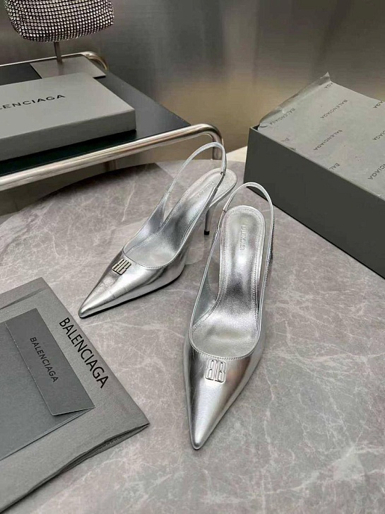 Женские кожаные туфли на каблуке Balenciaga premium