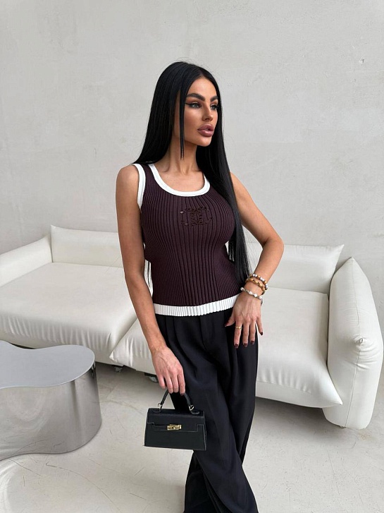 Женская майка Chanel premium - Brown