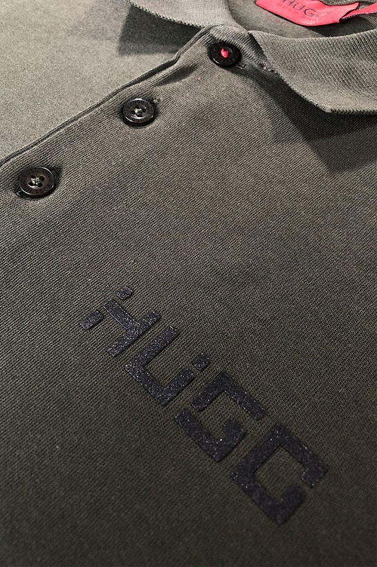 Мужское тёмно-зелёное поло Hugo Boss